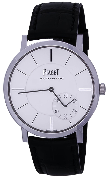 Piaget Altiplano G0A35130 Piaget Altiplano G0A35130Наручные часы<br>Швейцарские часы Piaget Altiplano G0A35130Данная модель — яркий представитель коллекции Altiplano. Это стильные мужские часы. Материал корпуса часов — золото. Стекло - сапфировое. Водозащита этой модели 20 м. Основной цвет циферблата серебристый. Циферблат часов содержит часы, минуты, секунды. В этих часах используются такие усложнения как дата, . Корпус часов в диаметре 43мм.<br><br>Пол: Мужские<br>Страна-производитель: None<br>Механизм: Механический<br>Материал корпуса: Золото<br>Материал ремня/браслета: Кожа<br>Водозащита, диапазон: None<br>Стекло: Сапфировое<br>Толщина корпуса: 5<br>Стиль: Классика