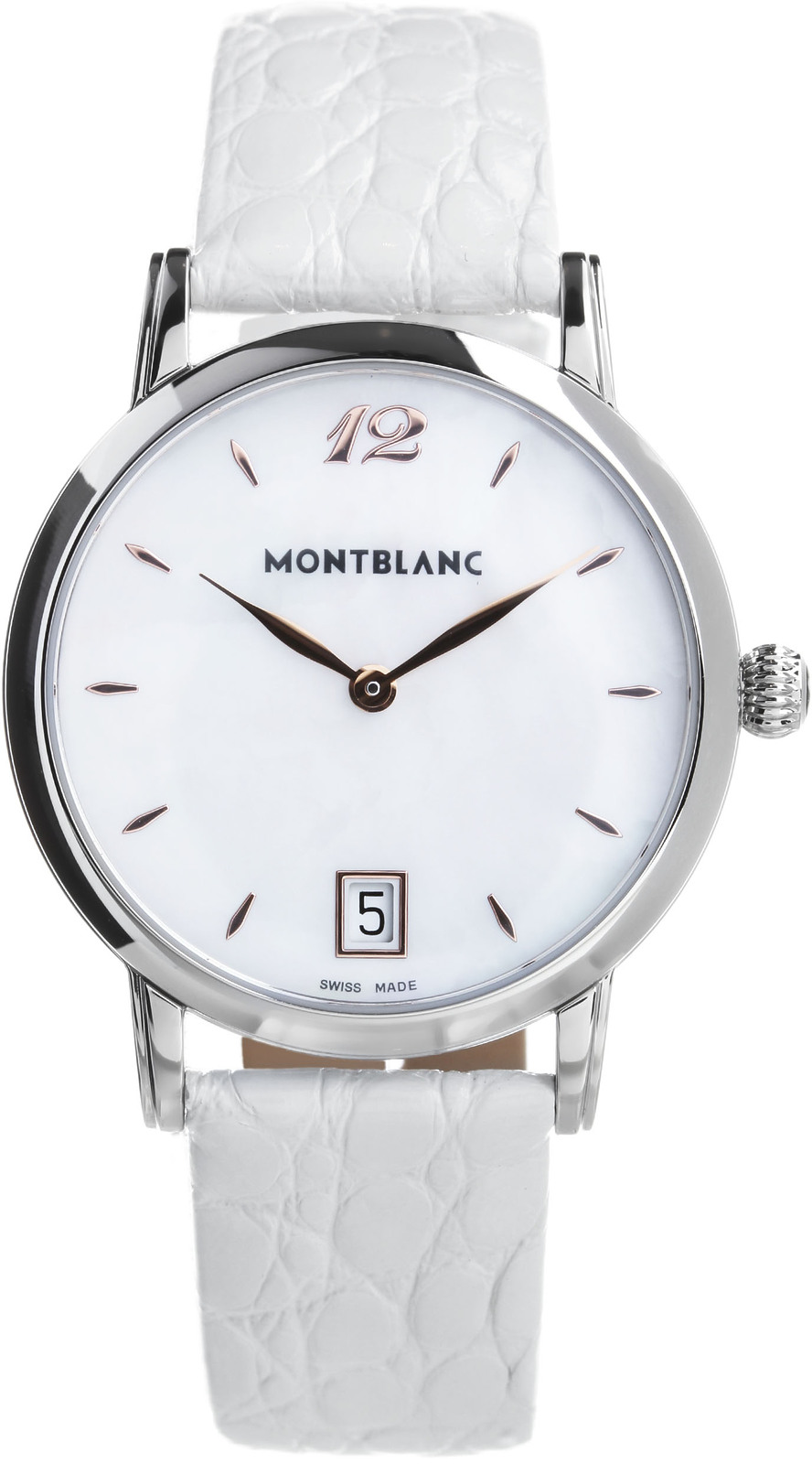 Montblanc Star 108765 Montblanc Star 108765Наручные часы<br>Швейцарские часы Montblanc Star Classique Lady 108765Модель отличается совершенной, лаконичной и утонченной формой. Изысканные нюансы отделки ложатся в основу благородного классического стиля, ставшего идеальным воплощением элегантной экстравагантности. Часы Star Classique Lady с необычайно тонким корпусом и минималистской индикацией времени отличаются непревзойденным уровнем швейцарского часового мастерства. Идеальная точность хода сочетается со стильным силуэтом корпуса диаметром 34 мм, свидетельствующем об изысканном вкусе и безупречном стиле своей владелицы.<br><br>Пол: Женские<br>Страна-производитель: Швейцария<br>Механизм: Кварцевый<br>Материал корпуса: Сталь<br>Материал ремня/браслета: Кожа<br>Водозащита, диапазон: 20 - 100 м<br>Стекло: Сапфировое<br>Толщина корпуса: 7,5 мм<br>Стиль: Классика