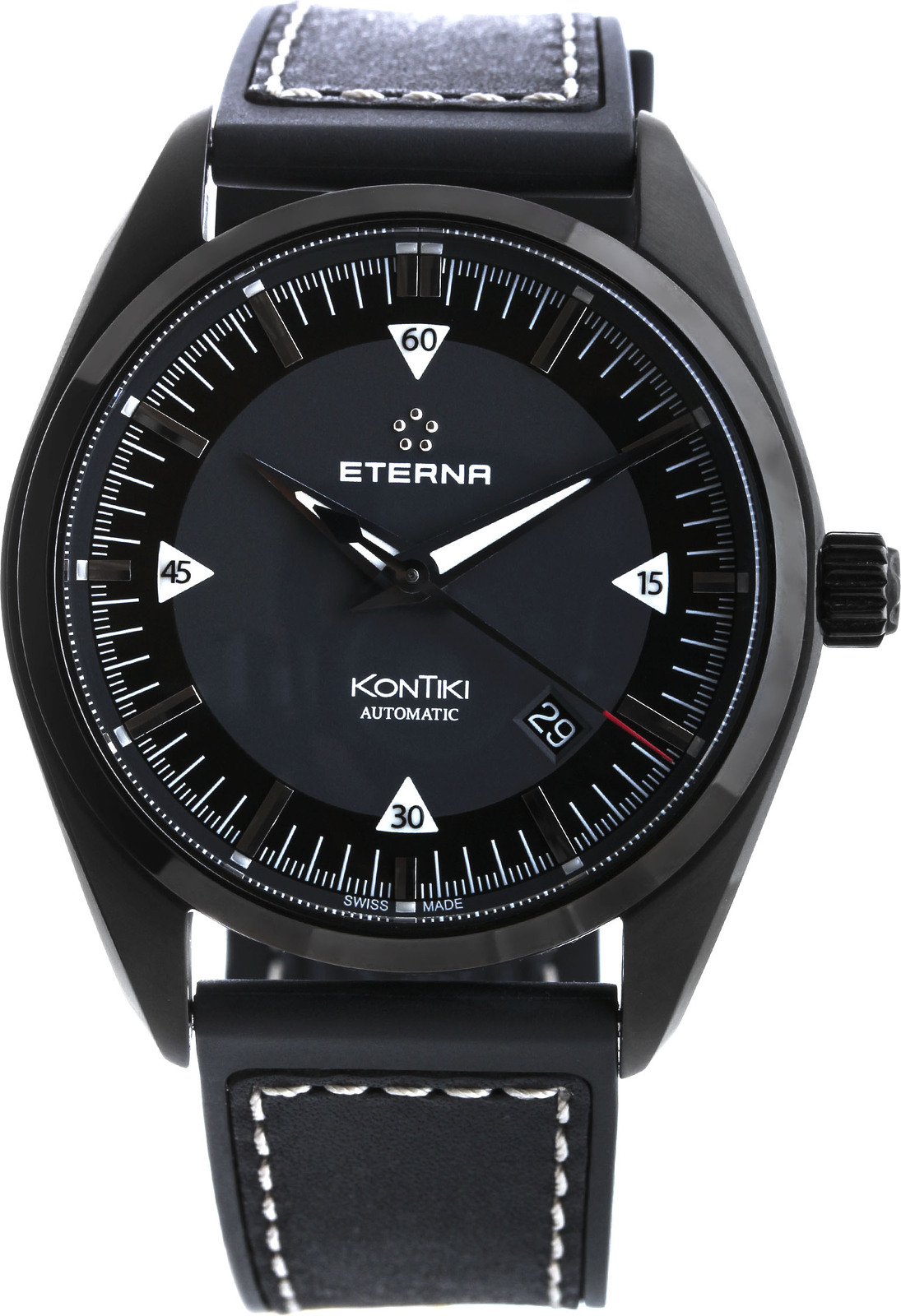Eterna Kontiki Date 1222.43.41.1302 Eterna Kontiki Date 1222.43.41.1302Наручные часы<br>Швейцарские часы Eterna Kontiki Date 1222.43.41.1302<br><br>Пол: Мужские<br>Страна-производитель: Швейцария<br>Механизм: Механический<br>Материал корпуса: Сталь<br>Материал ремня/браслета: Каучук<br>Водозащита, диапазон: 200 - 800 м<br>Стекло: Сапфировое<br>Толщина корпуса: 12 мм<br>Стиль: Классика