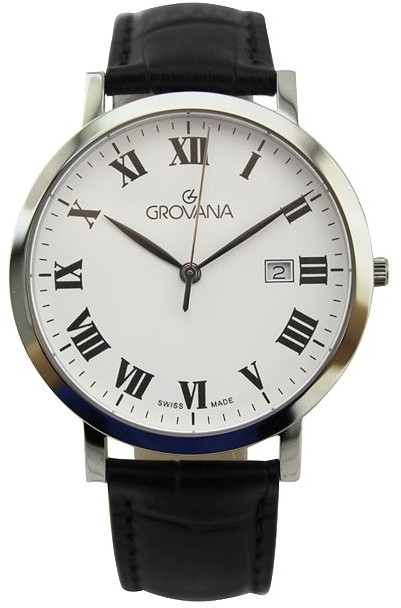 Grovana Traditional 1230.1533 Grovana Traditional 1230.1533Наручные часы<br>Швейцарские часы Grovana Traditional 1230.1533<br><br>Пол: Мужские<br>Страна-производитель: Швейцария<br>Механизм: Кварцевый<br>Материал корпуса: Сталь<br>Материал ремня/браслета: Кожа<br>Водозащита, диапазон: None<br>Стекло: Сапфировое<br>Толщина корпуса: None<br>Стиль: None