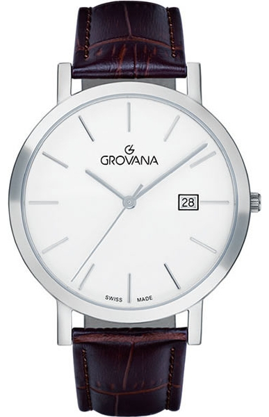 Grovana Traditional 1230.1933 Grovana Traditional 1230.1933Наручные часы<br>Швейцарские часы Grovana Traditional 1230.1933<br><br>Пол: Мужские<br>Страна-производитель: Швейцария<br>Механизм: Кварцевый<br>Материал корпуса: Сталь<br>Материал ремня/браслета: Кожа<br>Водозащита, диапазон: None<br>Стекло: Сапфировое<br>Толщина корпуса: None<br>Стиль: None