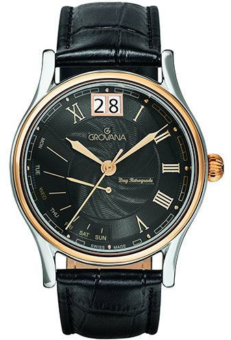 Grovana Retrograde 1729.1557 Grovana Retrograde 1729.1557Наручные часы<br>Швейцарские часы Grovana Retrograde 1729.1557<br><br>Пол: Мужские<br>Страна-производитель: Швейцария<br>Механизм: Кварцевый<br>Материал корпуса: Сталь<br>Материал ремня/браслета: Кожа<br>Водозащита, диапазон: None<br>Стекло: Сапфировое<br>Толщина корпуса: 7 мм<br>Стиль: None
