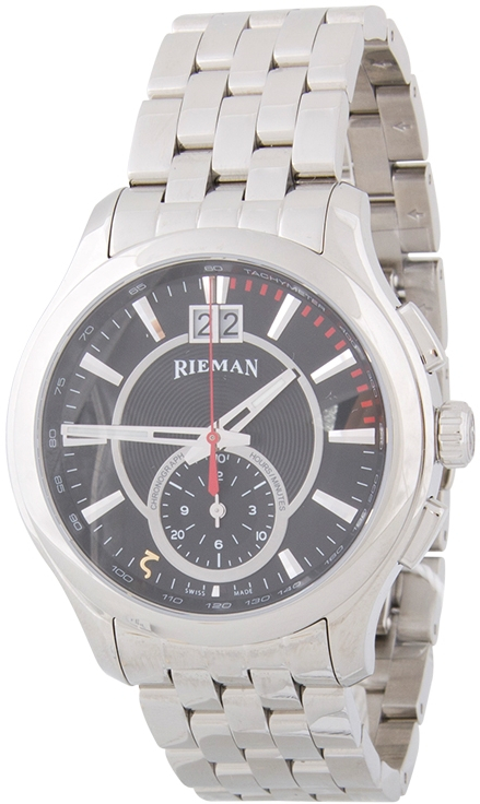 Rieman Chrono Sfero R1740.230.012 Rieman Chrono Sfero R1740.230.012Наручные часы<br>Швейцарские часы Rieman Chrono Sfero R1740.230.012Данная модель входит в коллекцию Chrono Sfero. Это мужские часы. Материал корпуса часов — сталь. В этих часах используется сапфировое стекло. Водозащита этой модели 30 м. Цвет циферблата - черный. Циферблат модели содержит часы, минуты, секунды. В этой модели используются такие усложнения как дата, . Диаметр корпуса 42мм.<br><br>Пол: Мужские<br>Страна-производитель: Швейцария<br>Механизм: Кварцевый<br>Материал корпуса: Сталь<br>Материал ремня/браслета: Сталь<br>Водозащита, диапазон: 20 - 100 м<br>Стекло: Сапфировое<br>Толщина корпуса: None<br>Стиль: Классика
