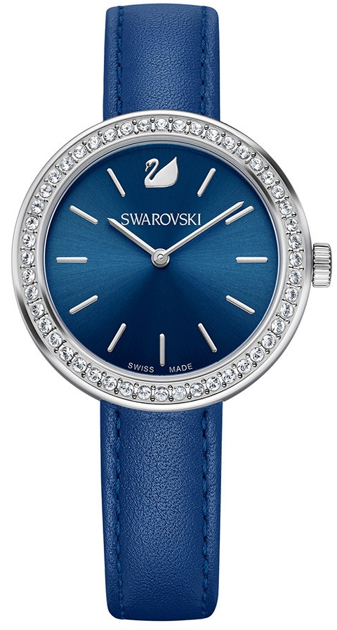 Swarovski Daytime Blue 5213977 Swarovski Daytime Blue 5213977Наручные часы<br>Швейцарские часы Swarovski Daytime Blue 5213977<br><br>Пол: Женские<br>Страна-производитель: Швейцария<br>Механизм: None<br>Материал корпуса: Сталь<br>Материал ремня/браслета: Кожа<br>Водозащита, диапазон: None<br>Стекло: None<br>Толщина корпуса: None<br>Стиль: None