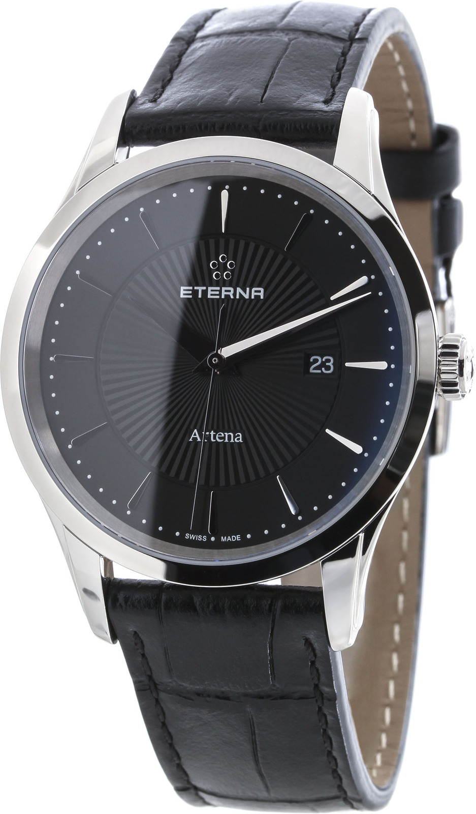 Eterna Artena 2520.41.41.1258 Eterna Artena 2520.41.41.1258Наручные часы<br>Швейцарские часы Eterna Artena 2520.41.41.1258Часы принадежат коллекции Artena. Это великолепные мужские часы. Материал корпуса часов — сталь. В этих часах используется сапфировое стекло. Водозащита этих часов 30 м.<br><br>Пол: Мужские<br>Страна-производитель: Швейцария<br>Механизм: Кварцевый<br>Материал корпуса: Сталь<br>Материал ремня/браслета: Кожа<br>Водозащита, диапазон: 20 - 100 м<br>Стекло: Сапфировое<br>Толщина корпуса: None<br>Стиль: None
