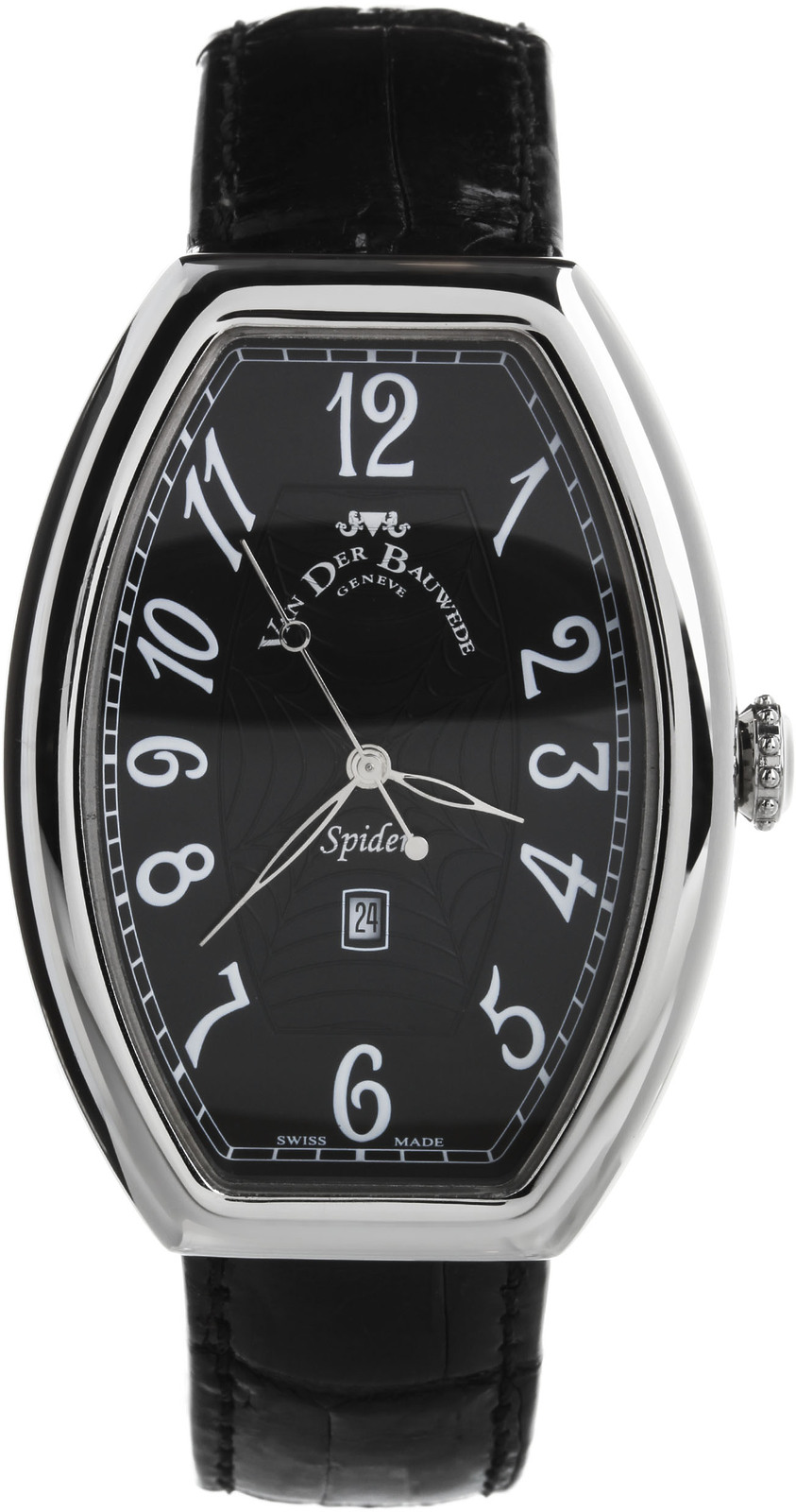 Van Der Bauwede SPIDER MYSTIC cal.80 2801010542100 Van Der Bauwede SPIDER MYSTIC cal.80 2801010542100Наручные часы<br>Швейцарские часы Van Der Bauwede SPIDER MYSTIC cal.80 2801010542100Данная модель входит в коллекцию SPIDER MYSTIC cal.80. Это мужские часы. Материал корпуса часов — сталь. Циферблат часов защищает сапфировое стекло. Водозащита этих часов 30 м. Цвет циферблата - черный. Циферблат содержит часы, минуты, секунды. В данной модели используются следующие усложнения: дата, .<br><br>Пол: Мужские<br>Страна-производитель: Швейцария<br>Механизм: Кварцевый<br>Материал корпуса: Сталь<br>Материал ремня/браслета: Кожа<br>Водозащита, диапазон: 20 - 100 м<br>Стекло: Сапфировое<br>Толщина корпуса: None<br>Стиль: Мода