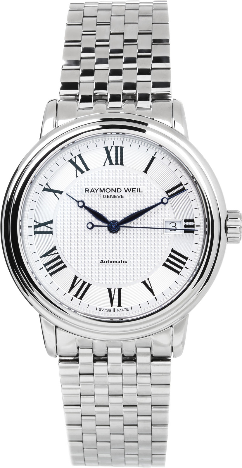 Raymond Weil Maestro 2837-ST-00659 Raymond Weil Maestro 2837-ST-00659Наручные часы<br>Швейцарские часы Raymond Weil Maestro 2837-ST-00659 Представленная модель входит в коллекцию Maestro. Это настоящие мужские часы. Материал корпуса часов — сталь. В этих часах используется сапфировое стекло. Водозащита - 50 м. Основной цвет циферблата серый. Размер данной модели 39,5мм.<br><br>Пол: Мужские<br>Страна-производитель: Швейцария<br>Механизм: Механический<br>Материал корпуса: Сталь<br>Материал ремня/браслета: Сталь<br>Водозащита, диапазон: 20 - 100 м<br>Стекло: Сапфировое<br>Толщина корпуса: None<br>Стиль: Классика