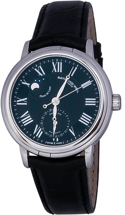 Raymond Weil Maestro 2839-STC-00209 Raymond Weil Maestro 2839-STC-00209Наручные часы<br>Швейцарские часы Raymond Weil Maestro 2839-STC-00209Часы входят в модельный ряд коллекции Maestro. Это мужские часы. Материал корпуса часов — сталь. В этих часах используется сапфировое стекло. Водозащита этих часов 50 м.<br><br>Пол: Мужские<br>Страна-производитель: Швейцария<br>Механизм: Механический<br>Материал корпуса: Сталь<br>Материал ремня/браслета: Кожа<br>Водозащита, диапазон: 20 - 100 м<br>Стекло: Сапфировое<br>Толщина корпуса: None<br>Стиль: None