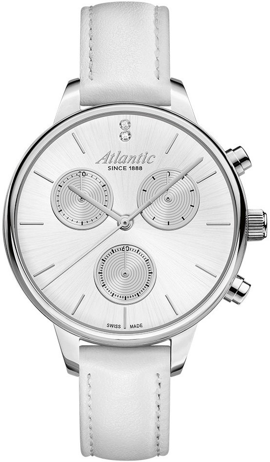 Atlantic Elegance 29430.41.21 Atlantic Elegance 29430.41.21Наручные часы<br>Швейцарские часы Atlantic Elegance 29430.41.21<br><br>Пол: Женские<br>Страна-производитель: Швейцария<br>Механизм: Кварцевый<br>Материал корпуса: Сталь<br>Материал ремня/браслета: Кожа<br>Водозащита, диапазон: None<br>Стекло: Сапфировое<br>Толщина корпуса: None<br>Стиль: None