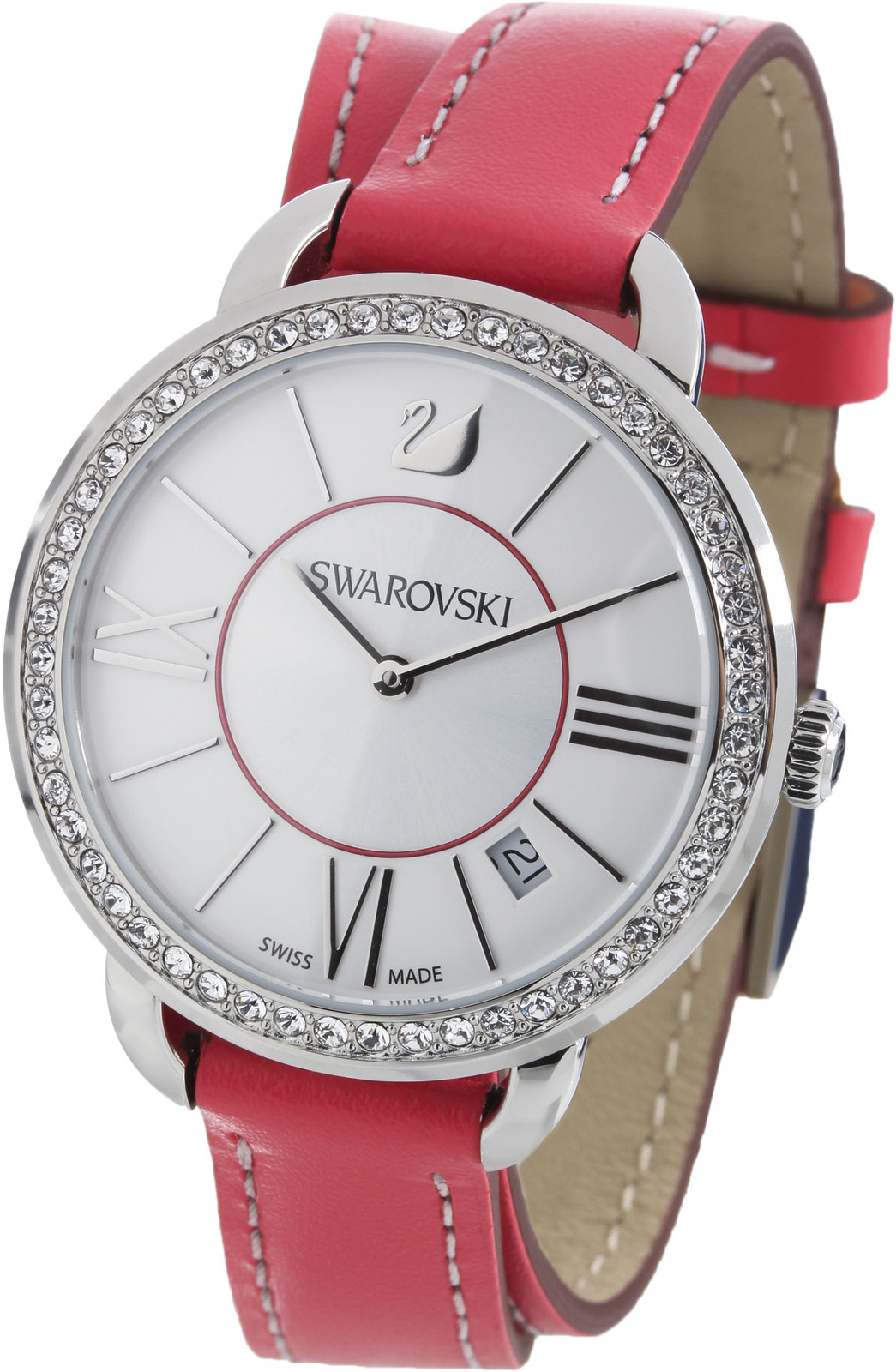 Swarovski Aila Day Double Tour Berry 5095942 Swarovski Aila Day Double Tour Berry 5095942Наручные часы<br>Швейцарские часы Swarovski Aila Day Double Tour Berry 5095942<br><br>Пол: Женские<br>Страна-производитель: Швейцария<br>Механизм: Кварцевый<br>Материал корпуса: Сталь<br>Материал ремня/браслета: Кожа<br>Водозащита, диапазон: 20 - 100 м<br>Стекло: Минеральное<br>Толщина корпуса: 9мм<br>Стиль: Мода