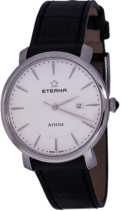 Eterna Artena 2510.41.11.1251 Eterna Artena 2510.41.11.1251Наручные часы<br>Швейцарские часы Eterna Artena 2510.41.11.1251Представленная модель входит в коллекцию Artena. Это настоящие женские часы. Материал корпуса часов — сталь. Стекло - сапфировое. Часы этой модели обладают водозащитой 30 м.<br><br>Пол: Женские<br>Страна-производитель: Швейцария<br>Механизм: Кварцевый<br>Материал корпуса: Сталь<br>Материал ремня/браслета: Кожа<br>Водозащита, диапазон: 20 - 100 м<br>Стекло: Сапфировое<br>Толщина корпуса: None<br>Стиль: None