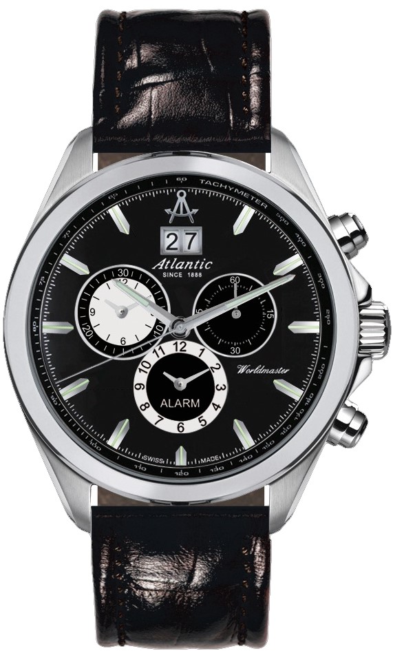Atlantic Worldmaster 55462.41.61 Atlantic Worldmaster 55462.41.61Наручные часы<br>Швейцарские часы Atlantic Worldmaster 55462.41.61<br><br>Пол: Мужские<br>Страна-производитель: Швейцария<br>Механизм: Кварцевый<br>Материал корпуса: Сталь<br>Материал ремня/браслета: Кожа<br>Водозащита, диапазон: 100 - 150 м<br>Стекло: Сапфировое<br>Толщина корпуса: None<br>Стиль: Спорт