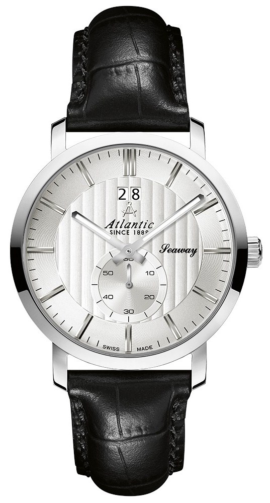 Atlantic 63360.41.21 Atlantic 63360.41.21Наручные часы<br>Швейцарские часы Atlantic Seaway 63360.41.21<br><br>Пол: Мужские<br>Страна-производитель: Швейцария<br>Механизм: Кварцевый<br>Материал корпуса: Сталь<br>Материал ремня/браслета: Кожа<br>Водозащита, диапазон: 20 - 100 м<br>Стекло: Сапфировое<br>Толщина корпуса: None<br>Стиль: Классика
