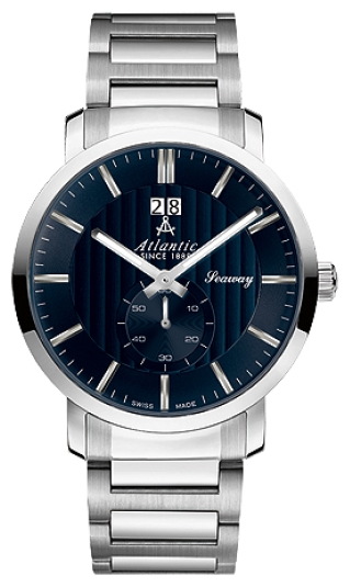Atlantic 63365.41.51 Atlantic 63365.41.51Наручные часы<br>Швейцарские часы Atlantic Seaway 63365.41.51<br><br>Пол: Мужские<br>Страна-производитель: Швейцария<br>Механизм: Кварцевый<br>Материал корпуса: Сталь<br>Материал ремня/браслета: Сталь<br>Водозащита, диапазон: 20 - 100 м<br>Стекло: Сапфировое<br>Толщина корпуса: None<br>Стиль: Классика