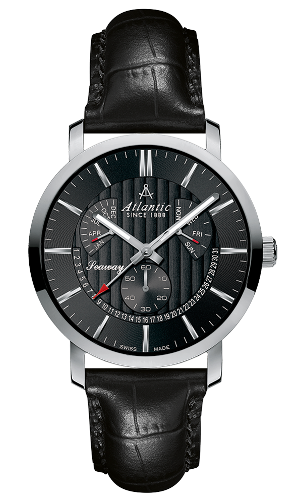 Atlantic Seaway 63560.41.61 Atlantic Seaway 63560.41.61Наручные часы<br>Швейцарские часы Atlantic Seaway 63560.41.61<br><br>Пол: Мужские<br>Страна-производитель: Швейцария<br>Механизм: Кварцевый<br>Материал корпуса: Сталь<br>Материал ремня/браслета: Кожа<br>Водозащита, диапазон: None<br>Стекло: Сапфировое<br>Толщина корпуса: None<br>Стиль: None