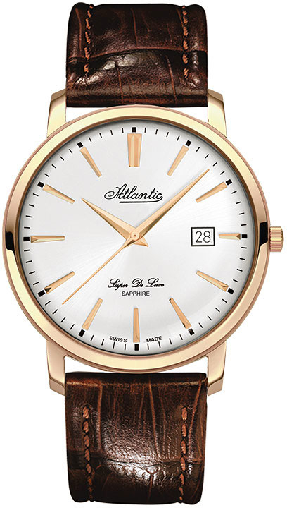 Atlantic Super De Luxe 64351.44.21 Atlantic Super De Luxe 64351.44.21Наручные часы<br>Швейцарские часы Atlantic Super De Luxe 64351.44.21<br><br>Пол: Мужские<br>Страна-производитель: Швейцария<br>Механизм: Кварцевый<br>Материал корпуса: Сталь<br>Материал ремня/браслета: Кожа<br>Водозащита, диапазон: None<br>Стекло: Сапфировое<br>Толщина корпуса: None<br>Стиль: None