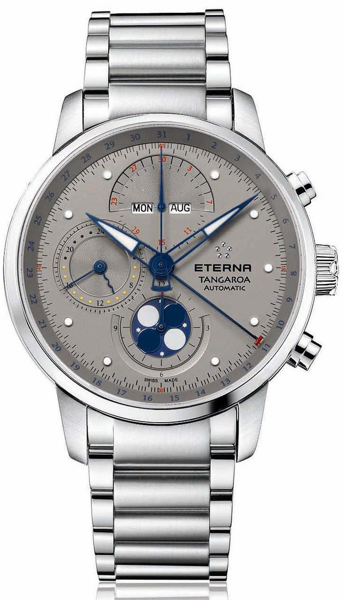 Eterna Tangaroa 2949.41.16.0277 Eterna Tangaroa 2949.41.16.0277Наручные часы<br>Швейцарские часы Eterna Tangaroa 2949.41.16.0277Часы принадежат коллекции Tangaroa. Это модные мужские часы. Материал корпуса часов — сталь. В этих часах используется сапфировое стекло. Водозащита этой модели 50 м.<br><br>Пол: Мужские<br>Страна-производитель: Швейцария<br>Механизм: Механический<br>Материал корпуса: Сталь<br>Материал ремня/браслета: Кожа<br>Водозащита, диапазон: 20 - 100 м<br>Стекло: Сапфировое<br>Толщина корпуса: None<br>Стиль: None