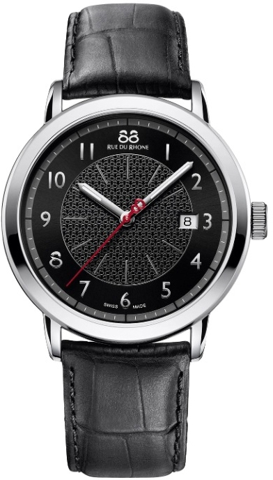 88 Rue Du Rhone Double 8 Origin 87WA120039 88 Rue Du Rhone Double 8 Origin 87WA120039Наручные часы<br>Швейцарские часы 88 Rue Du Rhone Double 8 Origin 87WA120039Часы принадежат коллекции Double 8 Origin. Это настоящие мужские часы. Материал корпуса часов — сталь. Циферблат часов защищает сапфировое стекло. Часы выдерживают давление на глубине 50 м. Основной цвет циферблата черный. Циферблат модели содержит часы, минуты, секунды. В этих часах используются такие усложнения как дата, . Размер данной модели 42мм.<br><br>Пол: Мужские<br>Страна-производитель: None<br>Механизм: Кварцевый<br>Материал корпуса: Сталь<br>Материал ремня/браслета: Кожа<br>Водозащита, диапазон: None<br>Стекло: Сапфировое<br>Толщина корпуса: 9,6 мм<br>Стиль: Классика