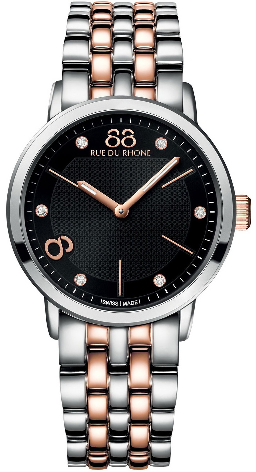 88 Rue Du Rhone Double 8 Origin 87WA140003 88 Rue Du Rhone Double 8 Origin 87WA140003Наручные часы<br>Швейцарские часы 88 Rue Du Rhone Double 8 Origin 87WA140003<br><br>Пол: Женские<br>Страна-производитель: Швейцария<br>Механизм: Кварцевый<br>Материал корпуса: Сталь<br>Материал ремня/браслета: Сталь<br>Водозащита, диапазон: 20 - 100 м<br>Стекло: Сапфировое<br>Толщина корпуса: None<br>Стиль: Классика
