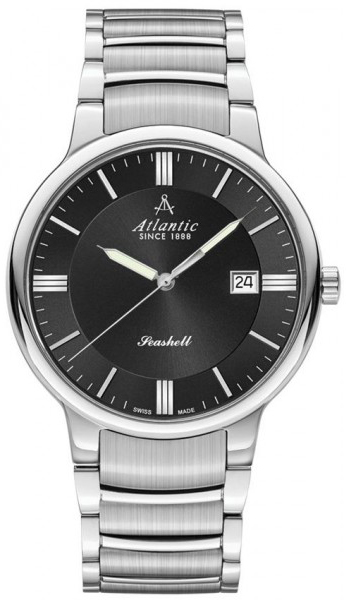 Atlantic Seashell 66355.41.61 Atlantic Seashell 66355.41.61Наручные часы<br>Швейцарские часы Atlantic Seashell 66355.41.61<br><br>Для кого?: Мужские<br>Страна-производитель: Швейцария<br>Механизм: Кварцевый<br>Материал корпуса: Сталь<br>Материал ремня/браслета: Сталь<br>Водозащита, диапазон: 20 - 100 м<br>Стекло: Сапфировое<br>Толщина корпуса/: <br>Стиль: Классика