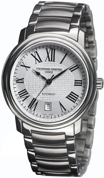 Frederique Constant Classics Automatic FC-303M4P6B3 Frederique Constant Classics Automatic FC-303M4P6B3Наручные часы<br>Швейцарские часы Frederique Constant Classics Automatic FC-303M4P6B3Данная модель — яркий представитель коллекции Classics Automatic. Это настоящие мужские часы. Материал корпуса часов — сталь. В этой модели стоит сапфировое стекло. Часы этой модели обладают водозащитой 60 м. Цвет циферблата - серебристый. Из основных функций на циферблате представлены: часы, минуты, секунды. В данной модели используются следующие усложнения: дата, . Диаметр корпуса часов составляет 40мм.<br><br>Для кого?: Мужские<br>Страна-производитель: Швейцария<br>Механизм: Механический<br>Материал корпуса: Сталь<br>Материал ремня/браслета: Сталь<br>Водозащита, диапазон: 20 - 100 м<br>Стекло: Сапфировое<br>Толщина корпуса: None<br>Стиль: Классика