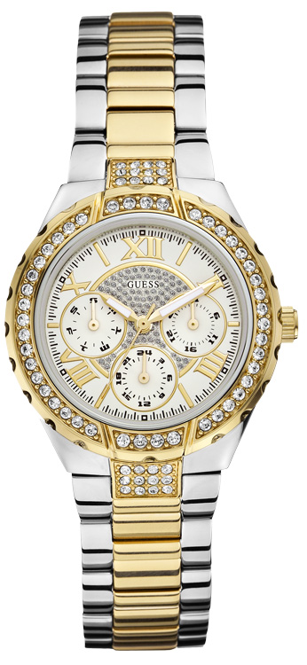 Guess W0111L5 Guess W0111L5 Наручные часы<br>Американские часы Guess W0111L5Это модные женские часы. Материал корпуса часов — сталь+золото. Стекло - минеральное. Часы этой модели обладают водозащитой 50 м. Цвет циферблата - белый. Циферблат модели содержит часы, минуты, секунды. В этой модели используются такие усложнения как дата, день недели, . Диаметр корпуса данной модели 35мм.<br><br>Для кого?: Женские<br>Страна-производитель: США<br>Механизм: Кварцевый<br>Материал корпуса: Сталь<br>Материал ремня/браслета: Сталь<br>Водозащита, диапазон/: <br>Стекло: Минеральное<br>Толщина корпуса: 12<br>Стиль: Классика