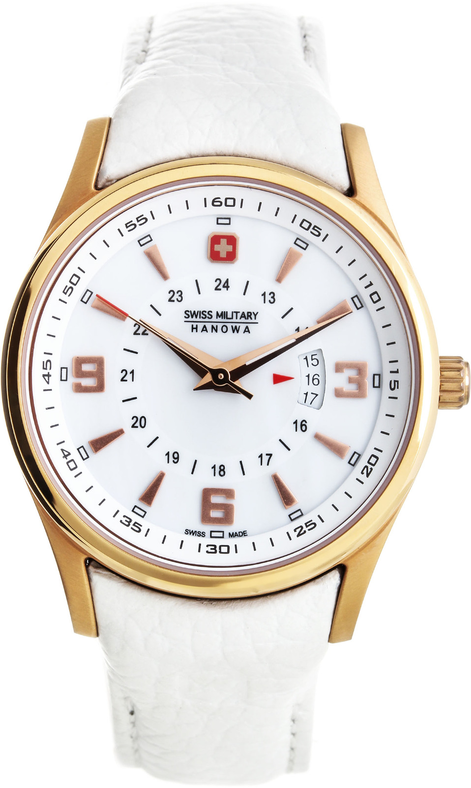 Hanowa Swiss Military Navalus 06-6155.09.001 Hanowa Swiss Military Navalus 06-6155.09.001Наручные часы<br>Швейцарские часы Hanowa Swiss Military Navalus 06-6155.09.001Часы входят в модельный ряд коллекции Navalus. Это настоящие Женские часы. Материал корпуса часов — Сталь+Золото. Ремень — Кожа. В этих часах используется Минеральное стекло. Часы этой модели обладают водозащитой 50 м. Цвет циферблата - Белый. Диаметр корпуса данной модели 36мм.<br><br>Для кого?: Женские<br>Страна-производитель: Швейцария<br>Механизм: Кварцевый<br>Материал корпуса: Сталь+Золото<br>Материал ремня/браслета: Кожа<br>Водозащита, диапазон: 20 - 100 м<br>Стекло: Минеральное<br>Толщина корпуса: None<br>Стиль: Спорт