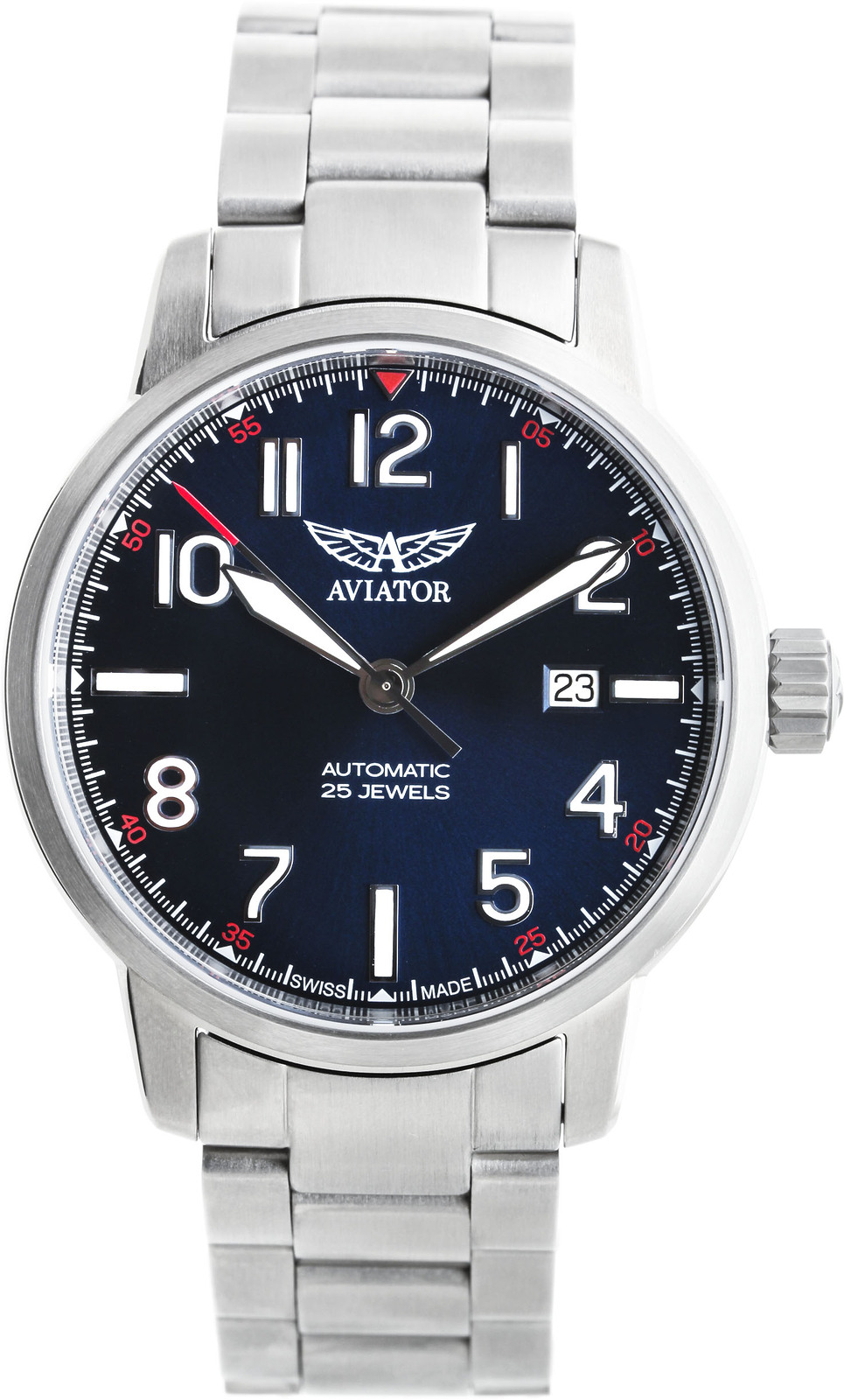 Aviator V.3.21.0.138.5 Aviator V.3.21.0.138.5 Наручные часы<br>Швейцарские часы Aviator Airacobra Auto V.3.21.0.138.5<br><br>Для кого?: Мужские<br>Страна-производитель: Швейцария<br>Механизм: Механический<br>Материал корпуса: Сталь<br>Материал ремня/браслета: Сталь<br>Водозащита, диапазон: 20 - 100 м<br>Стекло: Сапфировое<br>Толщина корпуса: 11,4 мм<br>Стиль: Классика