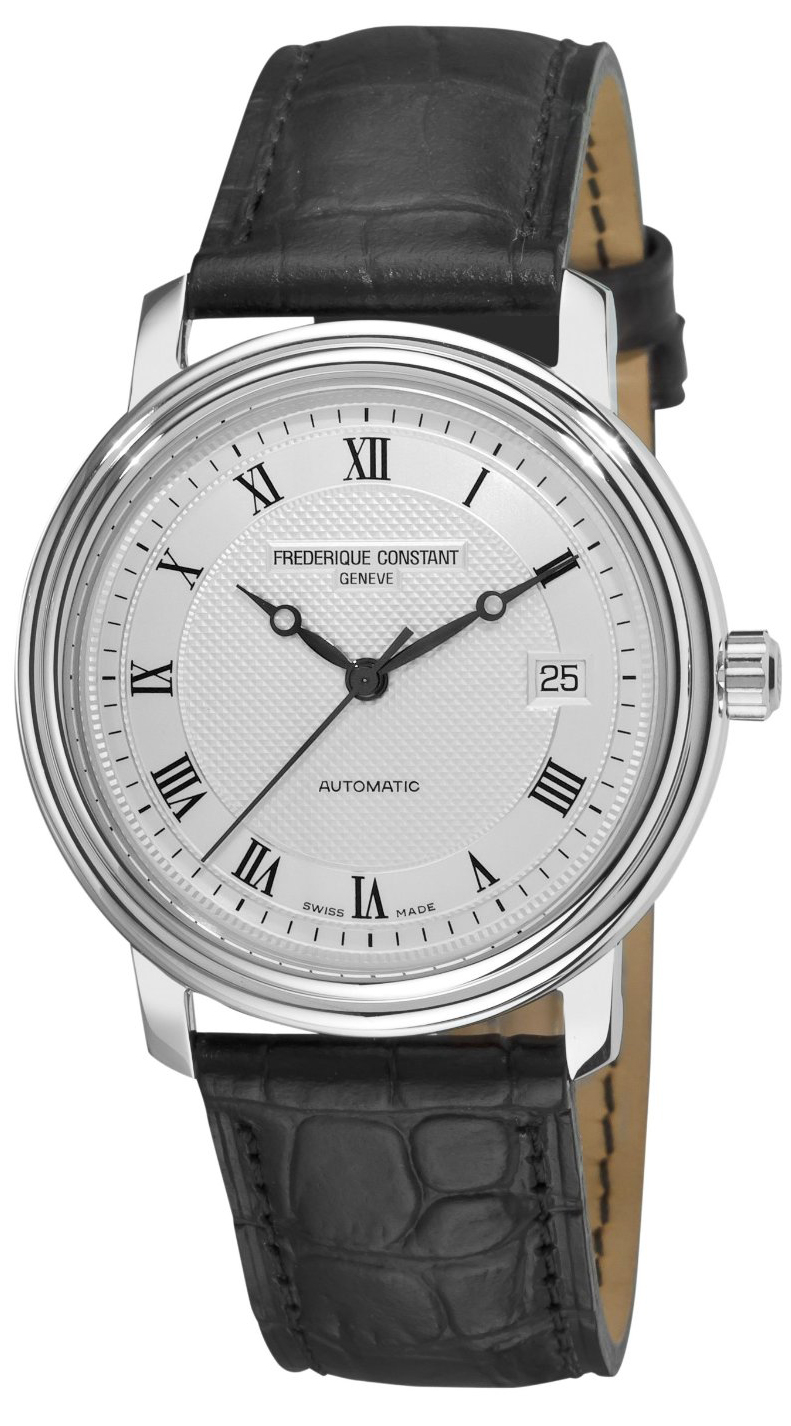 Frederique Constant Classics FC-303MC3P6 Frederique Constant Classics FC-303MC3P6Наручные часы<br>Швейцарские часы Frederique Constant Classics FC-303MC3P6Часы принадежат коллекции Classics. Это модные мужские часы. Материал корпуса часов — сталь. Стекло - сапфировое. Водозащита - 60 м. Основной цвет циферблата серебристый. Циферблат модели содержит часы, минуты, секунды. В этой модели используются такие усложнения как дата, . Часы обладают корпусом 38мм.<br><br>Пол: Мужские<br>Страна-производитель: Швейцария<br>Механизм: Механический<br>Материал корпуса: Сталь<br>Материал ремня/браслета: Кожа<br>Водозащита, диапазон: 20 - 100 м<br>Стекло: Сапфировое<br>Толщина корпуса: None<br>Стиль: Классика