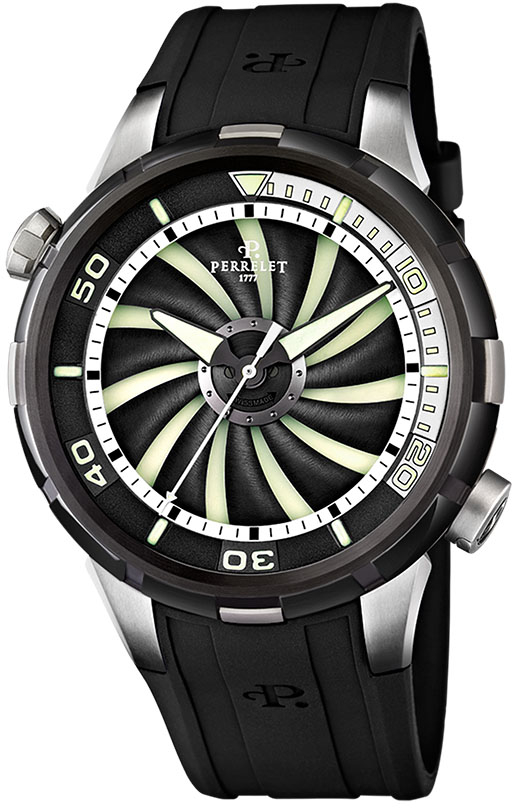 Perrelet Turbine Diver A1067/1 Perrelet Turbine Diver A1067/1Наручные часы<br>Швейцарские часы Perrelet Turbine Diver A1067/1<br><br>Пол: Мужские<br>Страна-производитель: Швейцария<br>Механизм: Механический<br>Материал корпуса: Сталь<br>Материал ремня/браслета: Каучук<br>Водозащита, диапазон: None<br>Стекло: Сапфировое<br>Толщина корпуса: None<br>Стиль: None