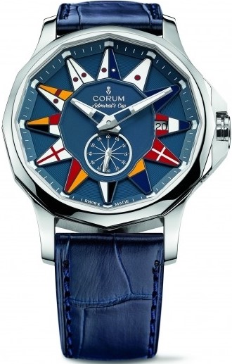 Corum Admirals Cup Legend 42 A395/02982 395.101.20/0F03 AB12 Corum Admirals Cup Legend 42 A395/02982 395.101.20/0F03 AB12Наручные часы<br>Мужские швейцарские часы Corum Admirals Cup Legend 42 A395/02982 395.101.20/0F03 AB12Автоматический механизм калибра CO 395. Запас хода 42 часа. 28800 полуколебаний/час, 27 камней. Двенадцатигранный стальной корпус диаметром 42 мм и толщиной 9,5 мм. Сапфировое стекло с двойным антибликовым покрытием. Прозрачная задняя крышка из сапфирового стекла позволяет увидеть механизм с гравированным ротором. Водозащита до 30 м. Синий циферблат, украшенный морскими сигнальными флажками в качестве индексов. Синий ремешок из кожи аллигатора, тройная раскладывающаяся застежка.<br><br>Пол: Мужские<br>Страна-производитель: Швейцария<br>Механизм: Механический<br>Материал корпуса: Сталь<br>Материал ремня/браслета: Кожа<br>Водозащита, диапазон: None<br>Стекло: Сапфировое<br>Толщина корпуса: 9,5 мм<br>Стиль: None
