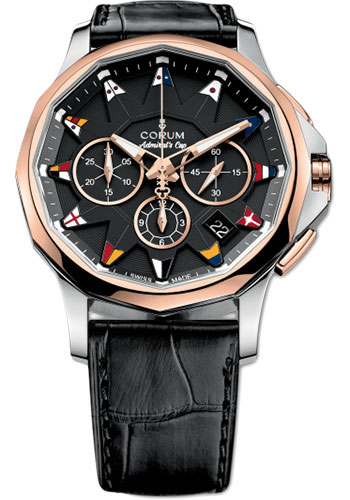 Corum Admirals Cup Legend A984/02984 984.101.24/0F01 AN12 Corum Admirals Cup Legend A984/02984 984.101.24/0F01 AN12Наручные часы<br>Швейцарские часы Corum Admirals Cup Legend A984/02984 984.101.24/0F01 AN12Автоматический механизм калибра CO 984. Запас хода 42 часа. 28800 полуколебаний/час, 37 камней. Двенадцатигранный стальной с золотым покрытием корпус диаметром 42 мм и толщиной 11,6 мм. Сапфировое стекло с двойным антибликовым покрытием, прозрачная задняя крышка из сапфирового стекла. Водозащита до 30 м. Циферблат черный, украшенный морскими сигнальными флажками. Черный ремешок из кожи аллигатора, тройная застежка.<br><br>Пол: Мужские<br>Страна-производитель: Швейцария<br>Механизм: Механический<br>Материал корпуса: Сталь<br>Материал ремня/браслета: Кожа<br>Водозащита, диапазон: None<br>Стекло: Сапфировое<br>Толщина корпуса: 11,6 мм<br>Стиль: None