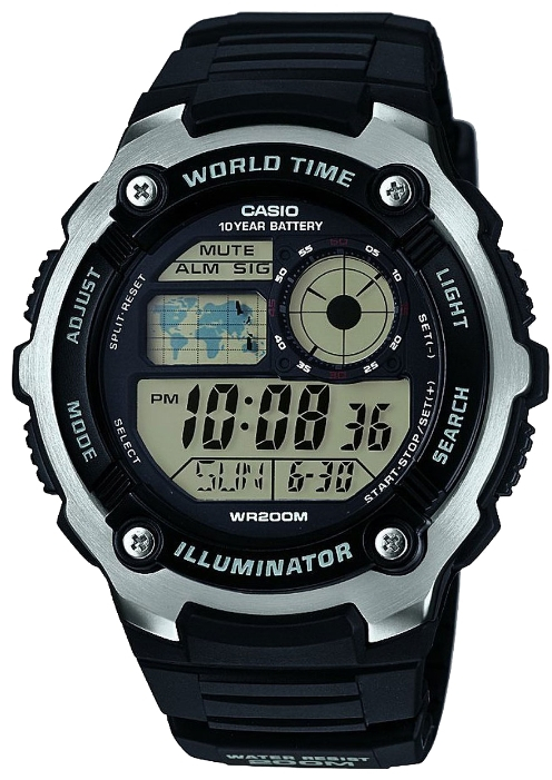 Casio AE-2100W-1A Casio AE-2100W-1AНаручные часы<br>Японские часы Casio AE-2100W-1A<br><br>Пол: Мужские<br>Страна-производитель: Япония<br>Механизм: Кварцевый<br>Материал корпуса: Сталь<br>Материал ремня/браслета: Пластик<br>Водозащита, диапазон: None<br>Стекло: Минеральное<br>Толщина корпуса: 16 мм<br>Стиль: None