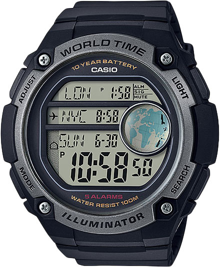 Casio Standard AE-3000W-1A Casio Standard AE-3000W-1AНаручные часы<br>Японские часы Casio Standard AE-3000W-1A<br><br>Пол: Мужские<br>Страна-производитель: Япония<br>Механизм: Кварцевый<br>Материал корпуса: Пластик<br>Материал ремня/браслета: Пластик<br>Водозащита, диапазон: None<br>Стекло: Пластиковое<br>Толщина корпуса: 15,8мм<br>Стиль: None