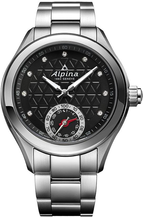 Alpina AL-285BTD3C6B Alpina AL-285BTD3C6BНаручные часы<br>Швейцарские смарт часы Alpina Ladies Horological Smartwatch AL-285BTD3C6B. Браслет с раскладывающейся застежкой. Циферблат украшен 9 бриллиантами 0,06К. Синхронизация со смартфоном. Приложения iOS и Android в виде простых и удобных графиков отображают информацию о том, сколько времени человек затратил на сон и активную деятельность на протяжении дня, недели и месяца. Красная стрелка на индикаторе у 6-часовой отметки днем показывает дату, а ночью, когда вы спите, останавливается у изображения луны. Стальная стрелка индикатора демонстрирует уровень вашей физической активности или заданный режим сна.Часы поддерживают следующие функции:-Контроль физической активности MotionX.-Ррезервное копирование и восстановление результатов.-Контроль сна Sleeptracker.-Будильник по фазам сна.-Извещения Get-Active и «умный» тренер.<br><br>Пол: Женские<br>Страна-производитель: Швейцария<br>Механизм: Кварцевый<br>Материал корпуса: Сталь<br>Материал ремня/браслета: Сталь<br>Водозащита, диапазон: 20 - 100 м<br>Стекло: Сапфировое<br>Толщина корпуса: None<br>Стиль: Классика