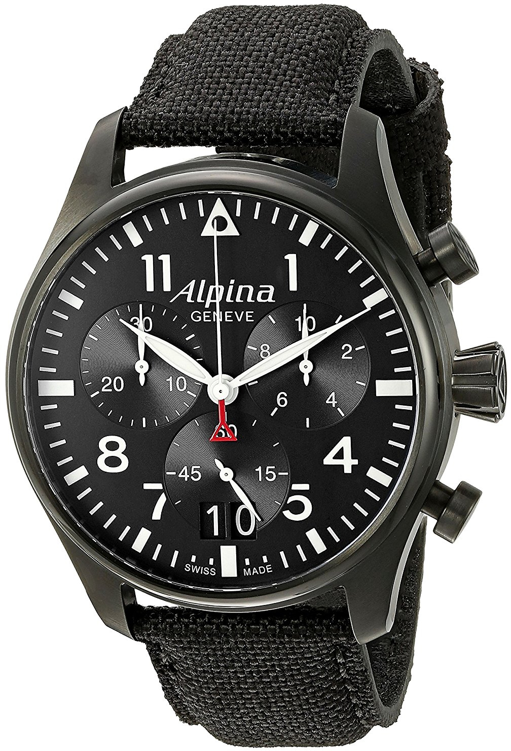 Alpina Startimer AL-372B4FBS6 Alpina Startimer AL-372B4FBS6Наручные часы<br>Швейцарские часы Alpina Startimer AL-372B4FBS6<br><br>Пол: Мужские<br>Страна-производитель: Швейцария<br>Механизм: Кварцевый<br>Материал корпуса: Сталь<br>Материал ремня/браслета: Текстиль<br>Водозащита, диапазон: None<br>Стекло: Сапфировое<br>Толщина корпуса: 13 мм<br>Стиль: None