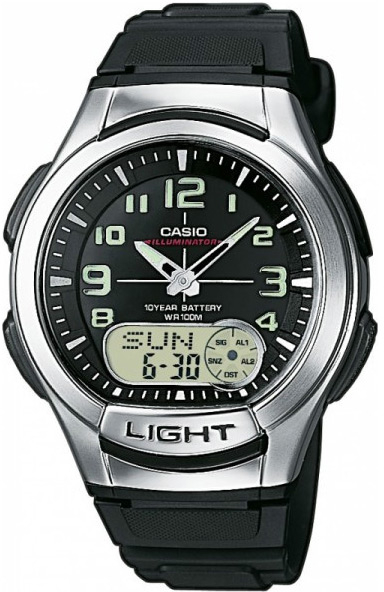 Casio AQ-180W-1B Casio AQ-180W-1BНаручные часы<br>Японские часы Casio AQ-180W-1B<br><br>Пол: Мужские<br>Страна-производитель: Япония<br>Механизм: Кварцевый<br>Материал корпуса: Пластик<br>Материал ремня/браслета: Пластик<br>Водозащита, диапазон: None<br>Стекло: Пластиковое<br>Толщина корпуса: 15.6 мм<br>Стиль: None