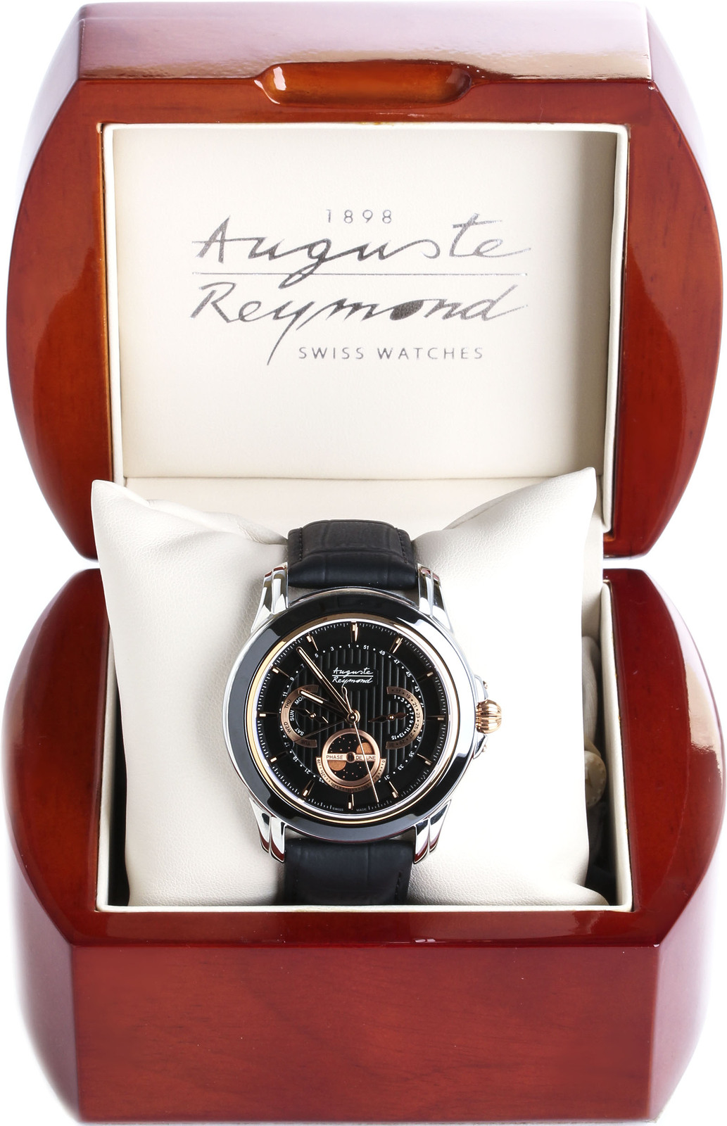 Auguste Reymond AR7689.3.210.5 Auguste Reymond AR7689.3.210.5Наручные часы<br>Швейцарские часы Auguste Reymond Magellan Lunar AR7689.3.210.5<br><br>Пол: Мужские<br>Страна-производитель: Швейцария<br>Механизм: Кварцевый<br>Материал корпуса: Сталь<br>Материал ремня/браслета: Кожа<br>Водозащита, диапазон: 20 - 100 м<br>Стекло: Сапфировое<br>Толщина корпуса: 11 мм<br>Стиль: Мода