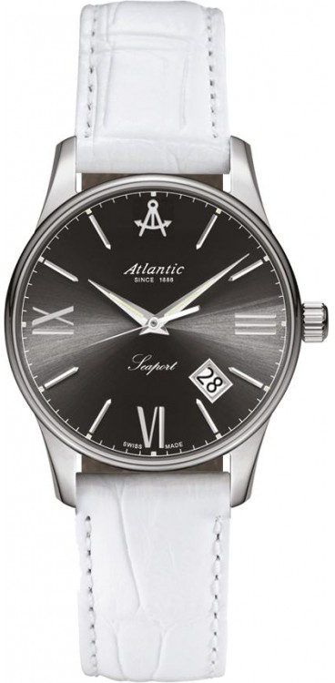 Atlantic Seaport 16350.41.45 Atlantic Seaport 16350.41.45Наручные часы<br>Швейцарские часы Atlantic Seaport 16350.41.45<br><br>Пол: Женские<br>Страна-производитель: Швейцария<br>Механизм: Кварцевый<br>Материал корпуса: Сталь<br>Материал ремня/браслета: Кожа<br>Водозащита, диапазон: 20 - 100 м<br>Стекло: Сапфировое<br>Толщина корпуса: 7 мм<br>Стиль: Классика