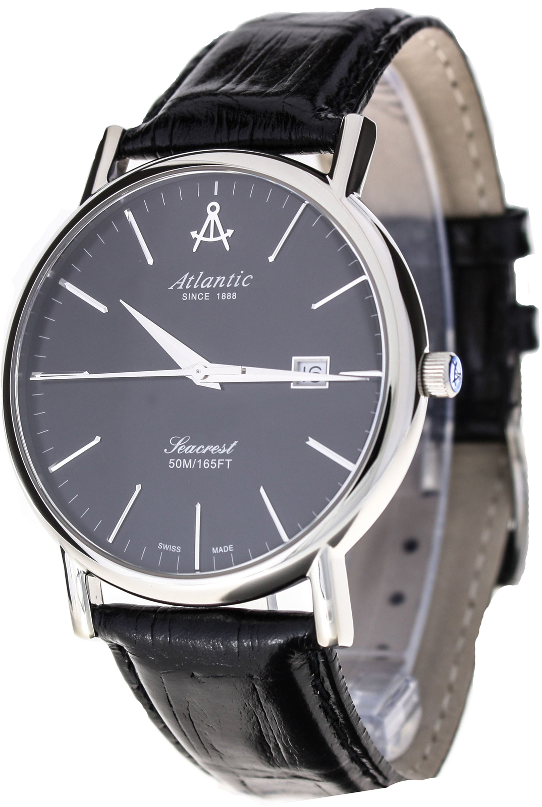 Atlantic Seacrest 50354.41.61 Atlantic Seacrest 50354.41.61Наручные часы<br>Швейцарские часы Atlantic Seacrest 50354.41.61<br><br>Пол: Мужские<br>Страна-производитель: Швейцария<br>Механизм: Кварцевый<br>Материал корпуса: Сталь<br>Материал ремня/браслета: Кожа<br>Водозащита, диапазон: 20 - 100 м<br>Стекло: Сапфировое<br>Толщина корпуса: 6 мм<br>Стиль: Классика