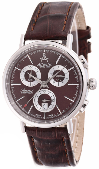 Atlantic Seacrest 50441.41.81 Atlantic Seacrest 50441.41.81Наручные часы<br>Швейцарские часы Atlantic Seacrest 50441.41.81<br><br>Пол: Мужские<br>Страна-производитель: Швейцария<br>Механизм: Кварцевый<br>Материал корпуса: Сталь<br>Материал ремня/браслета: Кожа<br>Водозащита, диапазон: 20 - 100 м<br>Стекло: Сапфировое<br>Толщина корпуса: None<br>Стиль: Классика