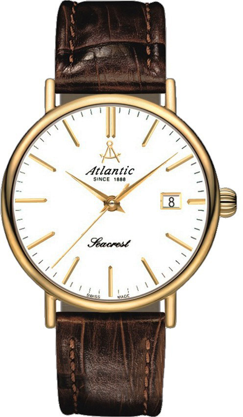 Atlantic Seacrest 50751.45.11 Atlantic Seacrest 50751.45.11Наручные часы<br>Швейцарские часы Atlantic Seacrest 50751.45.11<br><br>Пол: Мужские<br>Страна-производитель: Швейцария<br>Механизм: Механический<br>Материал корпуса: Сталь<br>Материал ремня/браслета: Кожа<br>Водозащита, диапазон: 20 - 100 м<br>Стекло: Сапфировое<br>Толщина корпуса: 7 мм<br>Стиль: Классика