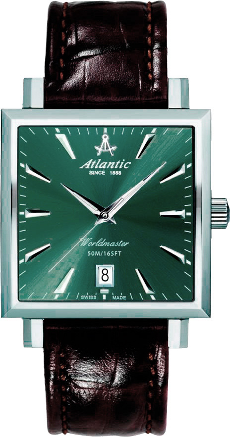Atlantic Worldmaster 54350.41.41R Atlantic Worldmaster 54350.41.41RНаручные часы<br>Швейцарские часы Atlantic Worldmaster 54350.41.41RЧасы входят в модельный ряд коллекции Worldmaster. Это великолепные мужские часы. Материал корпуса часов — сталь. Стекло - сапфировое. Часы этой модели обладают водозащитой 50 м. Цвет циферблата - серый. Циферблат часов содержит часы, минуты, секунды. В данной модели используются следующие усложнения: дата, . Корпус часов в диаметре 36х36мм.<br><br>Пол: Мужские<br>Страна-производитель: None<br>Механизм: Кварцевый<br>Материал корпуса: Сталь<br>Материал ремня/браслета: Кожа<br>Водозащита, диапазон: None<br>Стекло: Сапфировое<br>Толщина корпуса: 12<br>Стиль: Классика