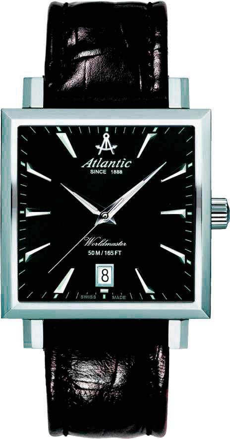 Atlantic Worldmaster 54350.41.61 Atlantic Worldmaster 54350.41.61Наручные часы<br>Швейцарские часы Atlantic Worldmaster 54350.41.61Данная модель — яркий представитель коллекции Worldmaster. Это мужские часы. Материал корпуса часов — сталь. Стекло - сапфировое. Водозащита этой модели 50 м. Основной цвет циферблата серый. Циферблат модели содержит часы, минуты, секунды. В этой модели используются такие усложнения как дата, . Корпус часов в диаметре 36х36мм.<br><br>Пол: Мужские<br>Страна-производитель: None<br>Механизм: Кварцевый<br>Материал корпуса: Сталь<br>Материал ремня/браслета: Кожа<br>Водозащита, диапазон: None<br>Стекло: Сапфировое<br>Толщина корпуса: 12<br>Стиль: Классика