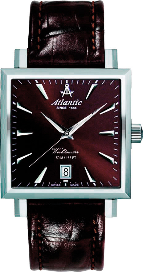 Atlantic Worldmaster Square 54350.41.81 Atlantic Worldmaster Square 54350.41.81Наручные часы<br>Швейцарские часы Atlantic Worldmaster Square 54350.41.81<br><br>Пол: Мужские<br>Страна-производитель: Швейцария<br>Механизм: Кварцевый<br>Материал корпуса: Сталь<br>Материал ремня/браслета: Кожа<br>Водозащита, диапазон: 20 - 100 м<br>Стекло: Сапфировое<br>Толщина корпуса: None<br>Стиль: Классика
