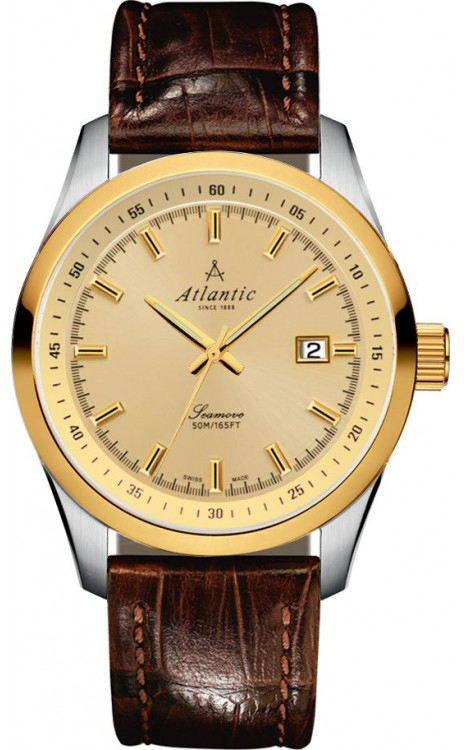 Atlantic Seamove 65351.43.31 Atlantic Seamove 65351.43.31Наручные часы<br>Швейцарские часы Atlantic Seamove 65351.43.31<br><br>Пол: Мужские<br>Страна-производитель: Швейцария<br>Механизм: Кварцевый<br>Материал корпуса: Сталь<br>Материал ремня/браслета: Кожа<br>Водозащита, диапазон: 20 - 100 м<br>Стекло: Сапфировое<br>Толщина корпуса: None<br>Стиль: Классика