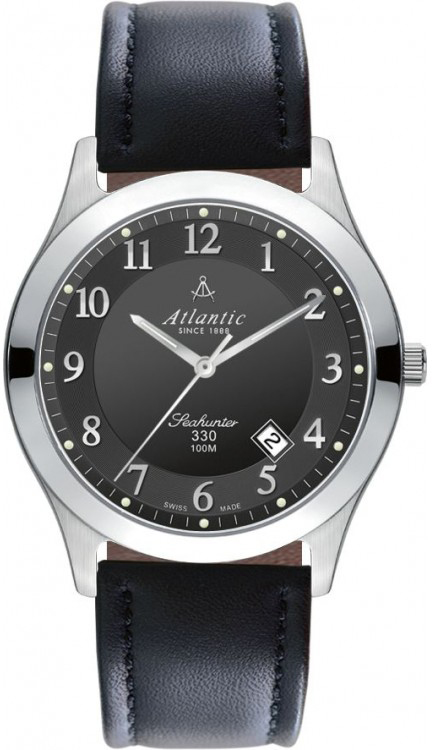 Atlantic Seahunter 71360.41.63 Atlantic Seahunter 71360.41.63Наручные часы<br>Швейцарские часы Atlantic Seahunter 71360.41.63<br><br>Пол: Мужские<br>Страна-производитель: Швейцария<br>Механизм: Кварцевый<br>Материал корпуса: Сталь<br>Материал ремня/браслета: Кожа<br>Водозащита, диапазон: 100 - 150 м<br>Стекло: Сапфировое<br>Толщина корпуса: None<br>Стиль: Классика