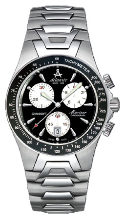 Atlantic Mariner 80476.41.62 Atlantic Mariner 80476.41.62Наручные часы<br>Швейцарские часы Atlantic Mariner 80476.41.62Представленная модель входит в коллекцию Mariner. Это мужские часы. Материал корпуса часов — сталь. Стекло - сапфировое. Водозащита этих часов 200 м. Основной цвет циферблата черный. Из основных функций на циферблате представлены: часы, минуты, секунды. В данной модели используются следующие усложнения: дата, хронограф. Диаметр корпуса часов составляет 41мм.<br><br>Пол: Мужские<br>Страна-производитель: None<br>Механизм: Кварцевый<br>Материал корпуса: Сталь<br>Материал ремня/браслета: Сталь<br>Водозащита, диапазон: None<br>Стекло: Сапфировое<br>Толщина корпуса: 10<br>Стиль: Спорт