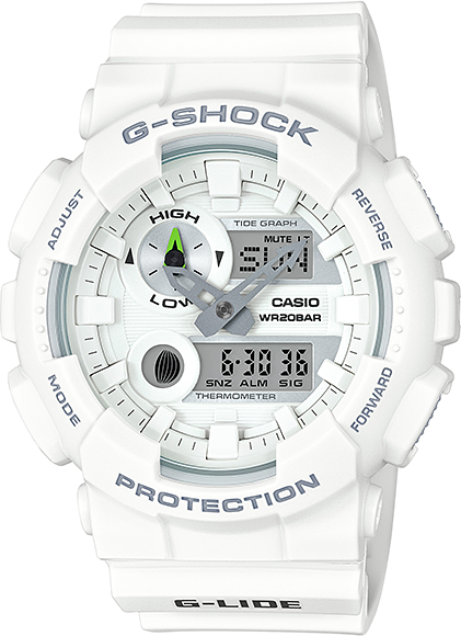 Casio G-shock G-Lide GAX-100A-7A Casio G-shock G-Lide GAX-100A-7AНаручные часы<br>Японские часы Casio G-shock G-Lide GAX-100A-7A<br><br>Пол: Мужские<br>Страна-производитель: Япония<br>Механизм: Кварцевый<br>Материал корпуса: Пластик<br>Материал ремня/браслета: Каучук<br>Водозащита, диапазон: None<br>Стекло: Минеральное<br>Толщина корпуса: 16,9 мм<br>Стиль: None