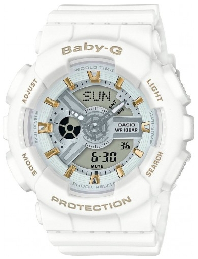 Casio Baby-G BA-110GA-7A1 Casio Baby-G BA-110GA-7A1Наручные часы<br>Японские часы Casio Baby-G BA-110GA-7A1<br><br>Пол: Женские<br>Страна-производитель: Япония<br>Механизм: Кварцевый<br>Материал корпуса: Пластик<br>Материал ремня/браслета: Каучук<br>Водозащита, диапазон: None<br>Стекло: Минеральное<br>Толщина корпуса: 15,8 мм<br>Стиль: None